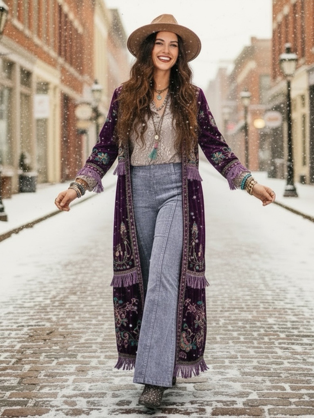 Acid Wash Lavender Boho Corduroy Flare Pants